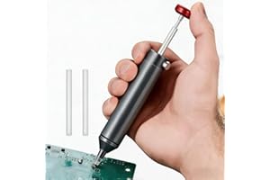 Professional Manual Solder Sucker - No Clog Silicone Tip Desoldering Pump with Unrivaled Suction, Heat-Resistant Nozzle & Ste