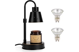 DONGULI Candle Warmer Lamp with 2 Bulbs, Electric Dimmable, Top Melting for Scented Wax Warmer Light Compatible with Small and Large Candles, Scented Wax Gifts for Mom Women (Black)