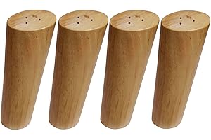 BIKANI Round Solid Wood Furniture Legs Sofa Replacement Legs Perfect for Mid-Century Modern/Great IKEA hack for Sofa, Couch, Bed, Coffee Table（5 Inches,Set of 4, Original Wood Color）