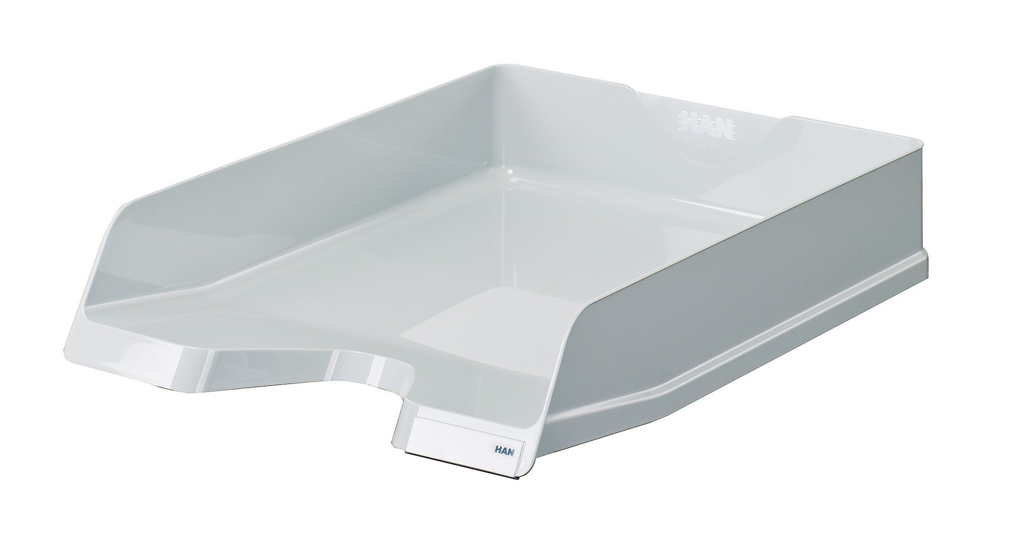 HAN Viva Letter Tray DIN A4 / C4, Stackable, with Clip, High-Gloss, Grey