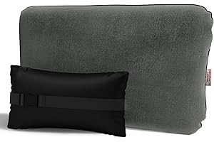 Besst Survivor Compressible Travel Pillow, Memory Foam Camping Pillow, Contoured Support, Breathable Cover, Lightweight Easy-to-Carry for Backpacking, Airplane, Car
