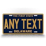 Amazon.com: SignsAndTagsOnline Delaware Black License Plate Antique