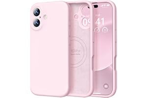 Vooii Magnetic for iPhone 17 Case, Compatible with Magsafe (Premium Liquid Silicone) (Integrated Camera Control Button) Full Body Protective Anti-Scratch Microfiber Lining 6.3", Chalk Pink