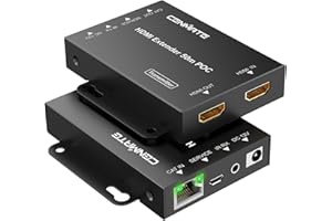 CENMATE 4K@60Hz 4:4:4 HDMI Extender Over Single Cat5e/Cat6/Cat 7, Up to 230Ft (1080P), 164FT(4K), HDMI Over Ethernet, Supports Bidirectional IR, 3D, HDCP, EDID, POC