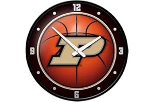 The Fan-Brand NCAA Purdue Boilermakers: Basketball - Modern Disc Wall Clock - Sports Team Bar Sign Décor - Home, Dorm, Garage, Office, Fan Cave