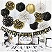 Happy New Year Decorations Happy New Year Banner Chinese Paper Lanterns Tissue Paper Flowers Pom Poms Hanging Paper Fans New Years Eve Party Decorations Kit primary