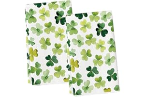 Artoid Mode Beige Shamrocks St. Patrick's Day Kitchen Towels Dish Towels, 18x26 Inch Seasonal Spring Decoration Hand Towels Set of 2