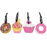 Mziart Colorful & Funny Luggage Tags for Women Travel Baggage Tags Suitcase Bag Labels Backpack Identifier, Set of 4