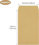 LAMXD 100 Pcs Small Brown Envelopes Kraft Seed Envelopes 6 x 10 cm 2.4 x 3.9 view 3