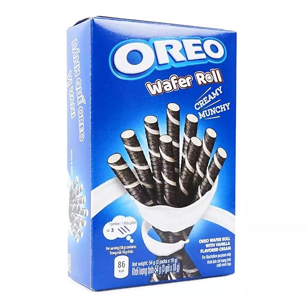 OREO WAFER ROLL WITH VANILLA FLAVORED CREAM, 54 G