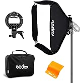 Godox Softbox 32"x32"/80x80cm with S-Type Speedlite Bracket &amp; Bag | S-Type bracket with built-in Bowens mount, for Godox V1 AD200 Pro II V860II/III TT685II TT600 TT350, For studio &amp; video