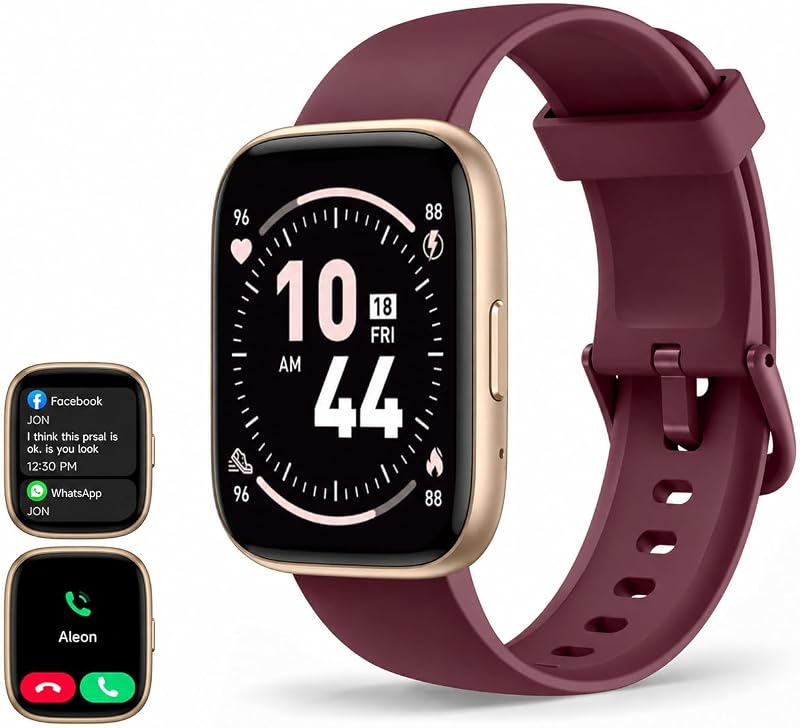 - Smartwatch uomo/donna, notifiche Whatsapp, schermo touch da 1,8" HD, chiamate Bluetooth, frequenza cardiaca, SpO2, sonno, oltre 100 modalità sportive, IP68, Android/iOS
