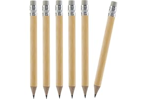 TH Golf 100pcs Golf Pencils, 4 Inch Mini Half Pencils with Eraser Sharpened Wood Mini Round for Schools Wedding Toddlers Home Corporate Multiple Colours (Natural)