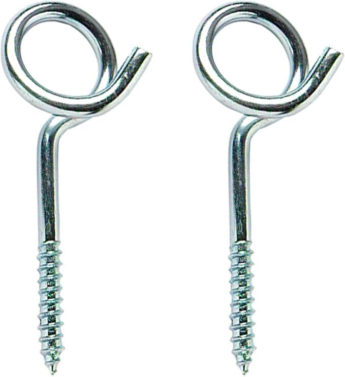 fiXte Screw in Pigtail Swing Hook Hangers, Black Japanned or Zinc, Pack