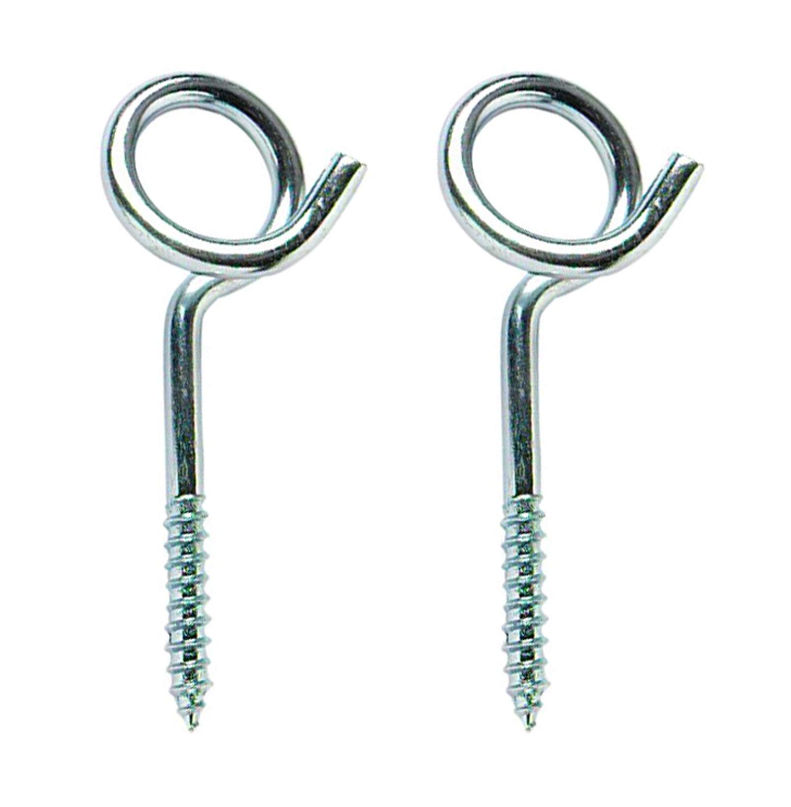fiXte Screw in Pigtail Swing Hook Hangers, Black Japanned or Zinc, Pack of 2 (Zinc)