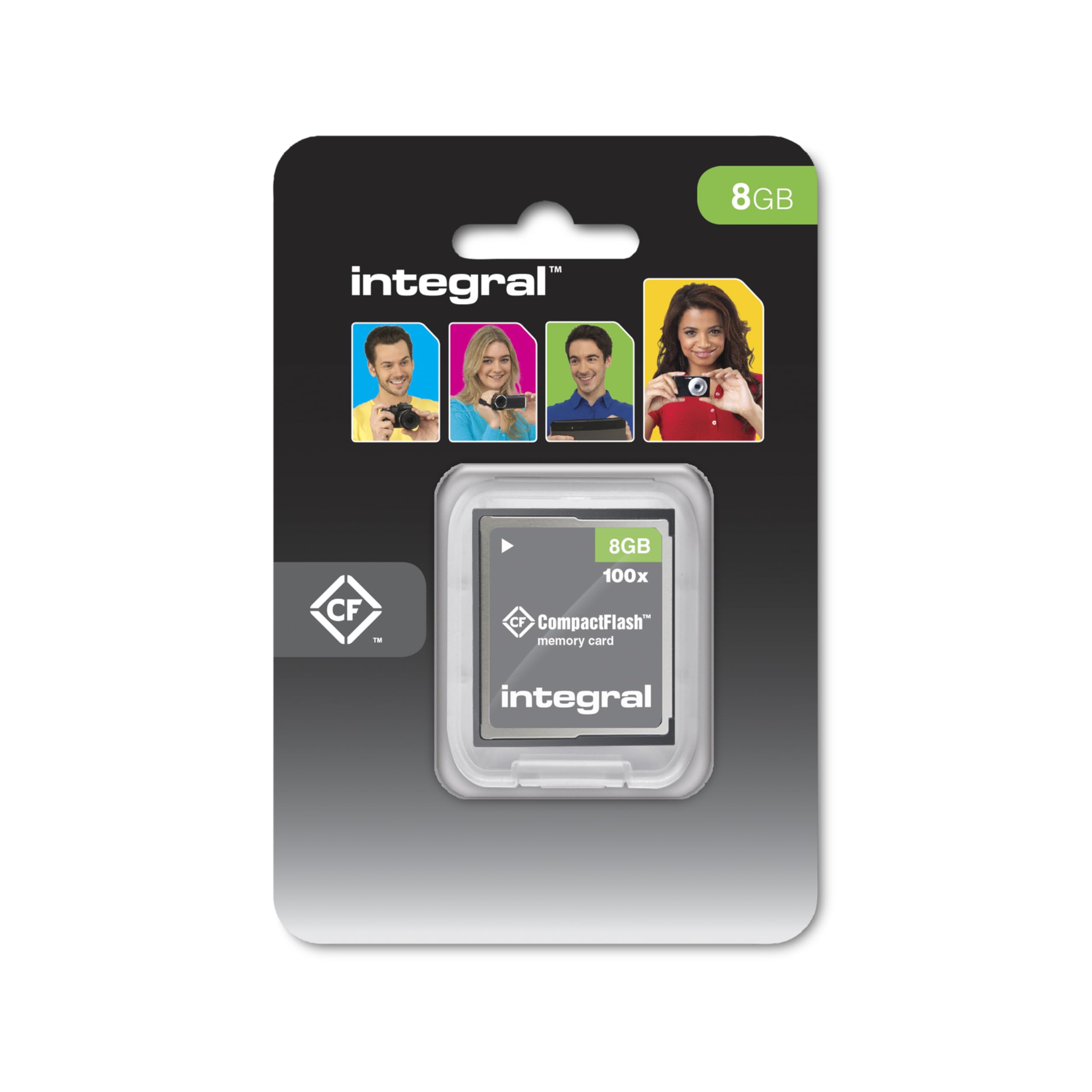 Integral INCF8GV2 Compact Flash Card Designed for the Photography Enthusiasts, Durable and Reliable, Black, 8GB