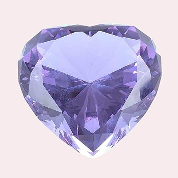 Amazon Com Zoogamo 3 80 Mm Light Purple Diamond Heart Shaped Glass Crystal Paperweight Home Office Decor Valentine S Day Gift Wedding Favors Centerpieces Decoration With Gift Box Office Products