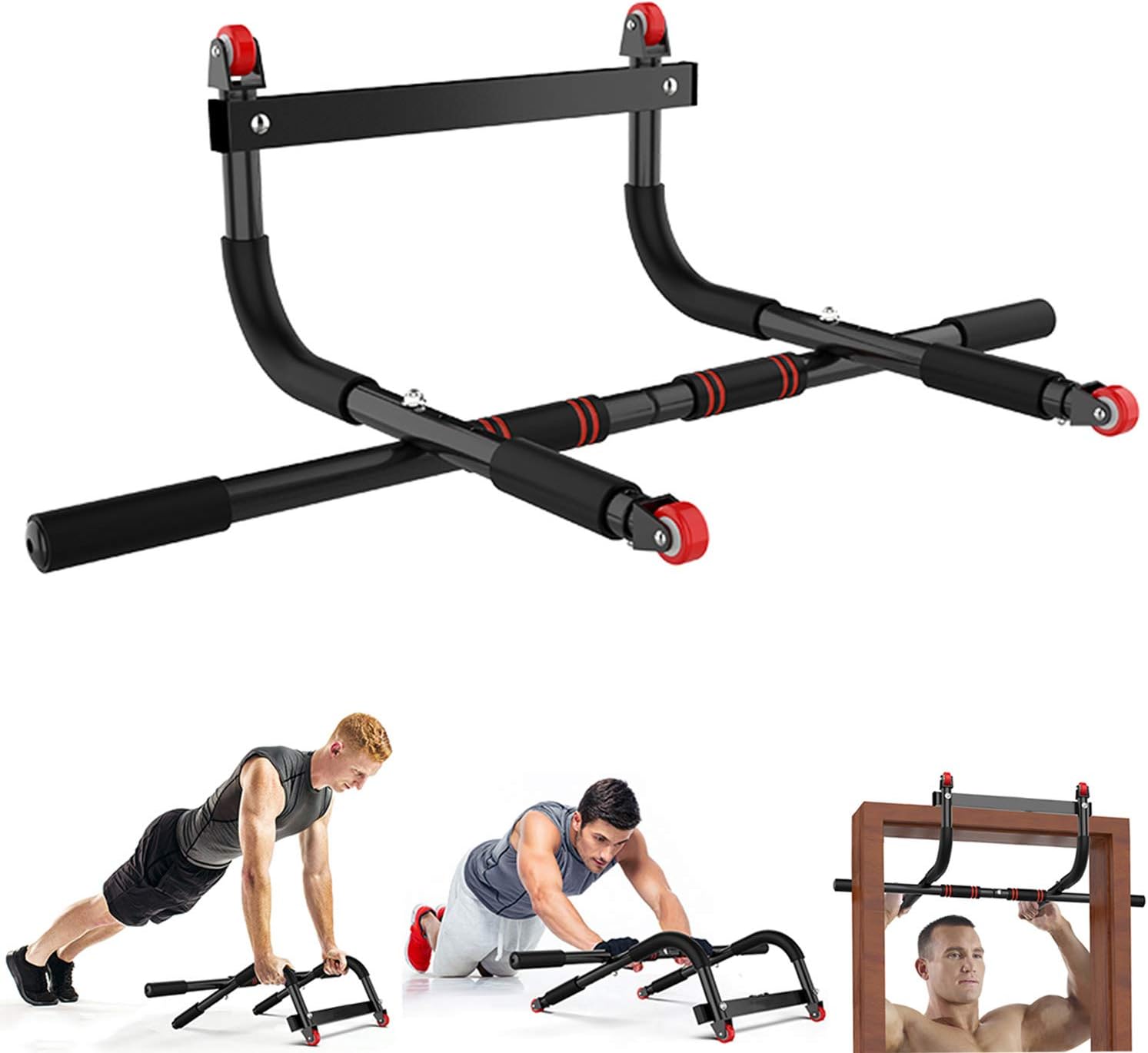 Pull Up Bar, Multifunctional Portable Gym System Ab Roller Wheel，Home Gym Exercise Equipment Strength Training Upper Body Workout Bar: Kitchen & Dining
