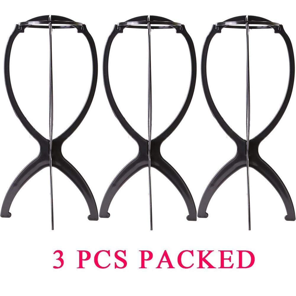 3 Pack Wig Stands for All Wigs, 13.8 Inches Portable