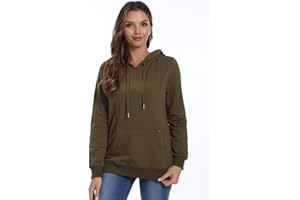 Bearsland Women's Maternity Sporty Hoodie Breastfeeding Shirt Nursing Sweatshirt with Pockets