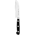 HENCKELS Classic Razor-Sharp Hollow Edge Santoku Knife 5 inch, German Engineered Informed by 100+ Years of Mastery, Black/Stainless Steel