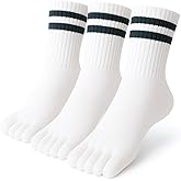 ss soxsense Toe Socks Crew Men and Women Athletic Running Premium Cotton Five Finger Socks Barefoot Socks Quarter