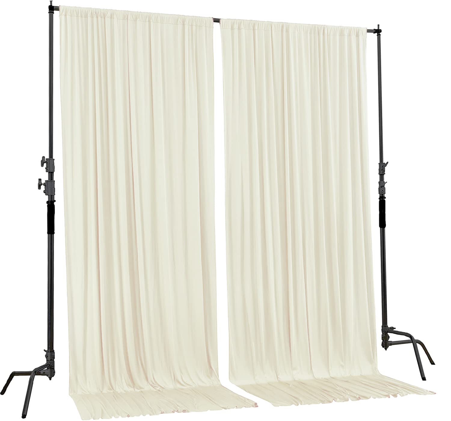 AK Trading CO. 10 feet x 10 feet IFR Polyester Backdrop Drapes Curtains Panels with 4
