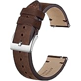 BISONSTRAP Distressed Leather Watch Strap, Watch Replacement Bands for Men, Quick Release Spring Bars, Band Width 18mm 19mm 20mm 22mm 24mm