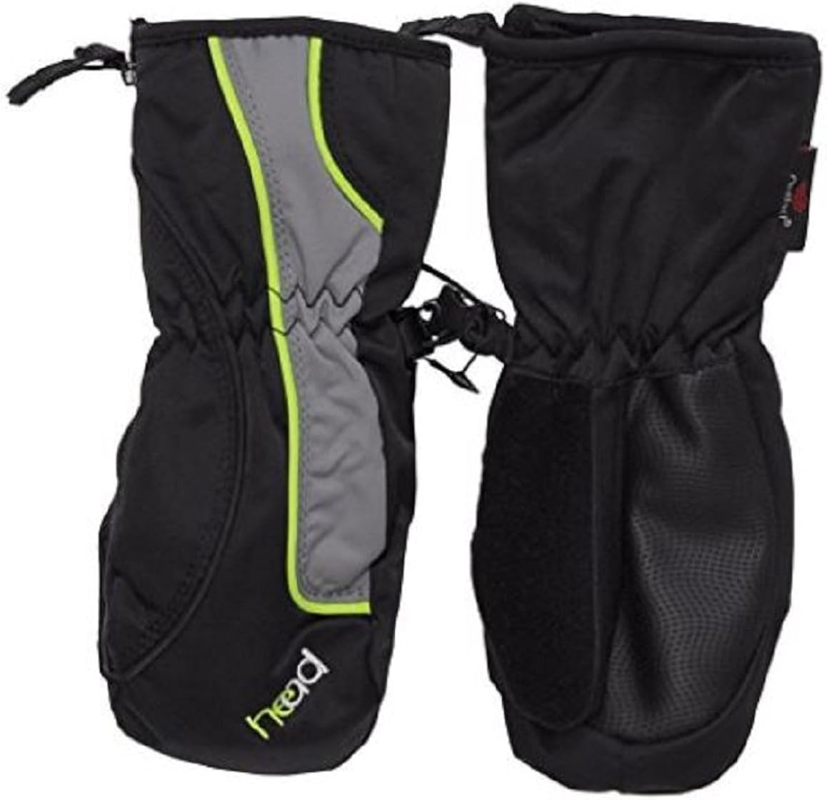 Head Jr. Ski Mitten Sweet Black/Gray/Dayglo Small (Ages 46