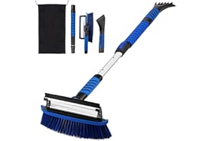 anngrowy 41" Ice Scraper Snow Brush for Car Snow Scraper and Brush Snow Broom Windshield Scraper Car Snow Removal Equipment Snow Cleaner for Car Squeegee Extendable Long Car Wash Brush for SUV Truck
