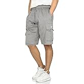 JMIERR Mens Cargo Sweat Shorts - Casual Drawstring Elastic Waist Cotton Athletic Workout Gym Jogger Shorts with 5 Pockets