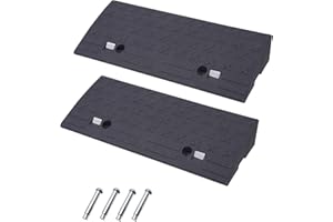 YTYIJIE 2Pack 4" Rise Rubber Curb Ramps Heavy Duty Driveway Curb Ramp 17000 Lbs Car Slope Ramp for Sidewalk Cars RV Trucks Shed Access Bike Pets Scooter Wheelchair 23.6x9.8x4inch (4'' Rise)