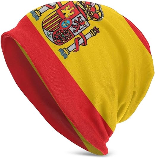DongZhiYuanV Spanish Flag Women Men Stylish Beanie Hat Soft Stretch