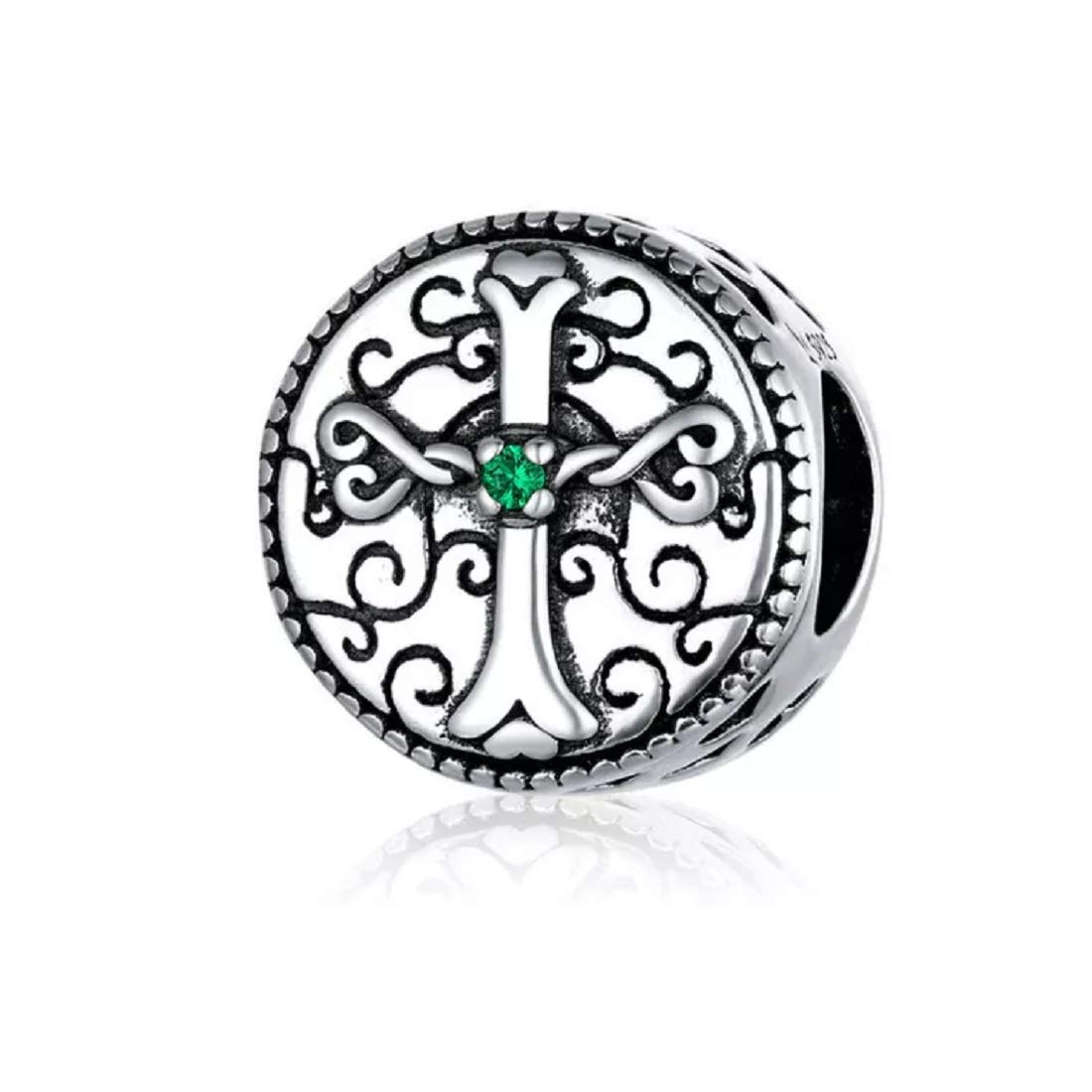 FeatherWish Forever Love Crucifix Charm 925 Sterling Silver Cross Holy Bible Religious Family Bead Charm Fits And Compatible With Pandora Bracelets Gift Mum Wife Friend Birthday (Forever Love Bead)