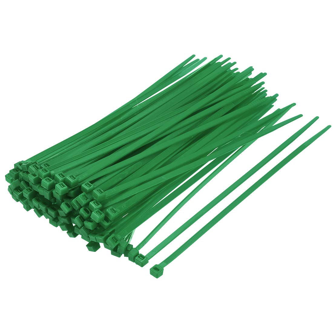 sourcing map Nylon Cable Ties 8 Inch Self-Locking Zip Ties 0.19 Inch Width Green 100pcs
