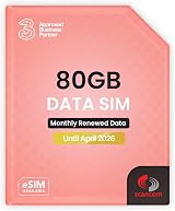 Scancom Three 80GB Data SIM Dual Network for 4G/5G - Monthly Renewal view 1