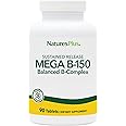 Natures Plus Mega B-150 (90 Tablets, Pack of 2) - Balanced B-Complex - Sustained Release Formula - Vegetarian, Gluten Free - 180 Total Servings