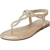 iCKER Women Flat Sandals Braided Thong Summer Elastic Strap Woven Beach Dressy Flip Flops Sandals