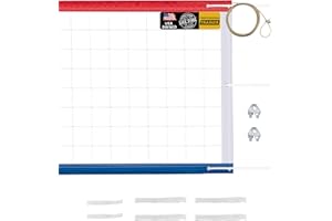 YNSZAS 𝙉𝙀𝙒 Professional Volleyball Net Heavy Duty, 46 FT Aircraft Steel Cable, Upgraded Weather Resistant, Portable for Outdoor & Indoor, Pool, Trees, Backyard, Yard, Beach, Park, 32x3FT(Net Only)