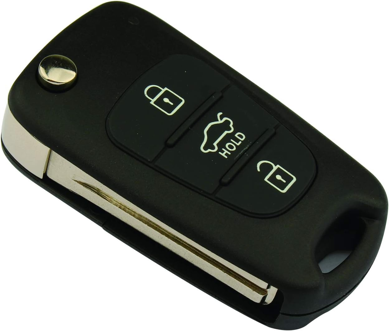 Futheda 3 Buttons Keyless Entry Flip Folding Remote Control Key Case Cover Shell Fob Replacement Compatible with i20 i30 i35 iX20 iX35 with Uncut Blade - Image 3