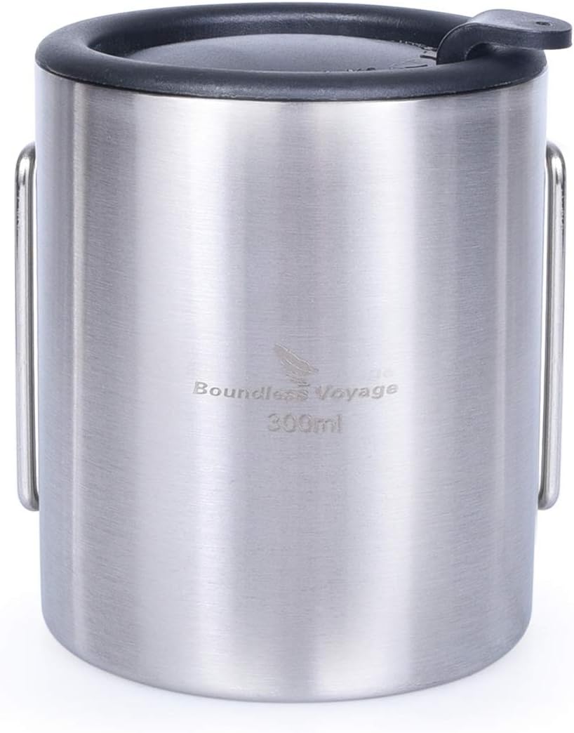 Boundless Voyage 220ml/300ml Outdoor Double-wall Stainless Steel Mug Travel Camping Backpacking Water Cup