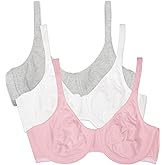 Fruit of the Loom Women's Multi-Pack Unlined Underwire Cotton Bra