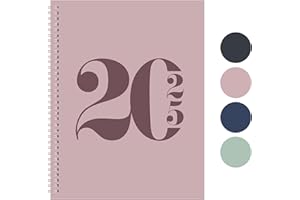 RILEYS & CO Rileys 2025 Weekly Planner - Typographic Annual & Monthly Agenda Planner, Flexible Cover, Notes Pages, Twin-Wire Binding (8.5 x 11 inch, Pink)