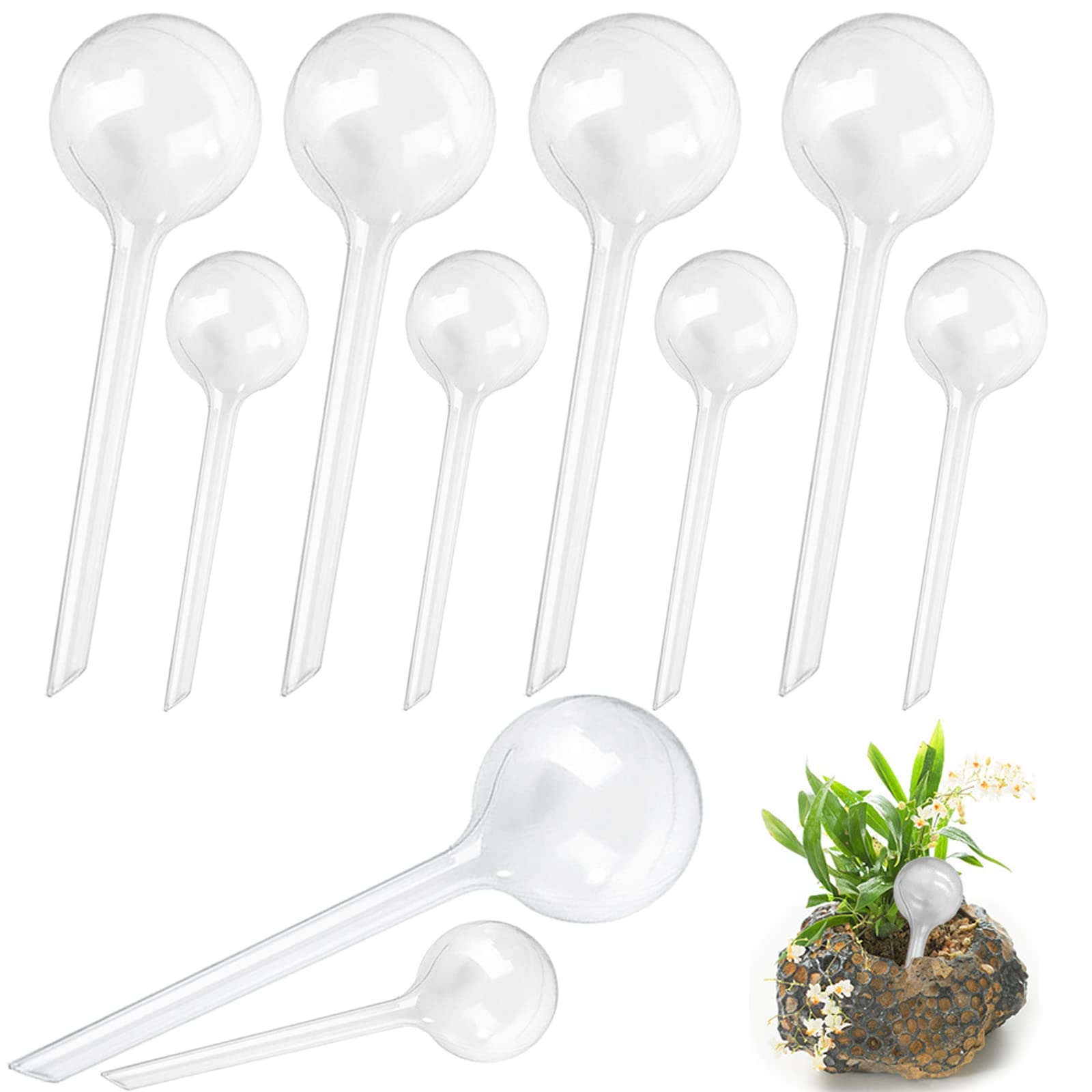 Photo 1 of Irrmshr 10 Pack Clear Plant Watering Globes,Plastic Self Watering Bulbs for Indoor Plants,Garden Water Device Automatic Plant Waterer Indoor Outdoor