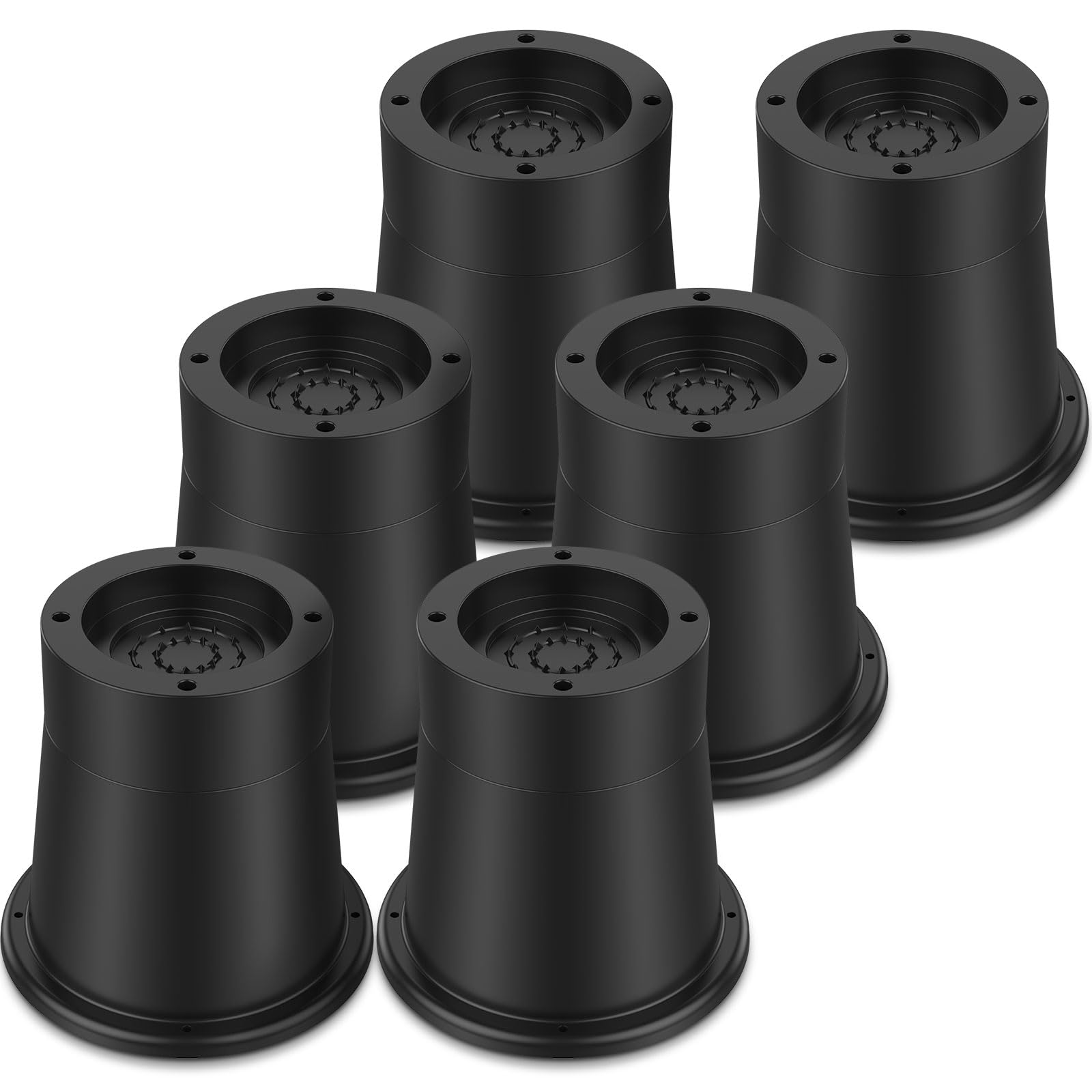 QINGLANG Bed Risers 6-Pack 3.3 Inch Chair Raisers Table Leg Extenders Round Furniture Risers Rubber Sofa Riser Supports up to 6000 Lbs Bed Frame Riser Desk Riser Blocks for Sofa Table Desk Chair