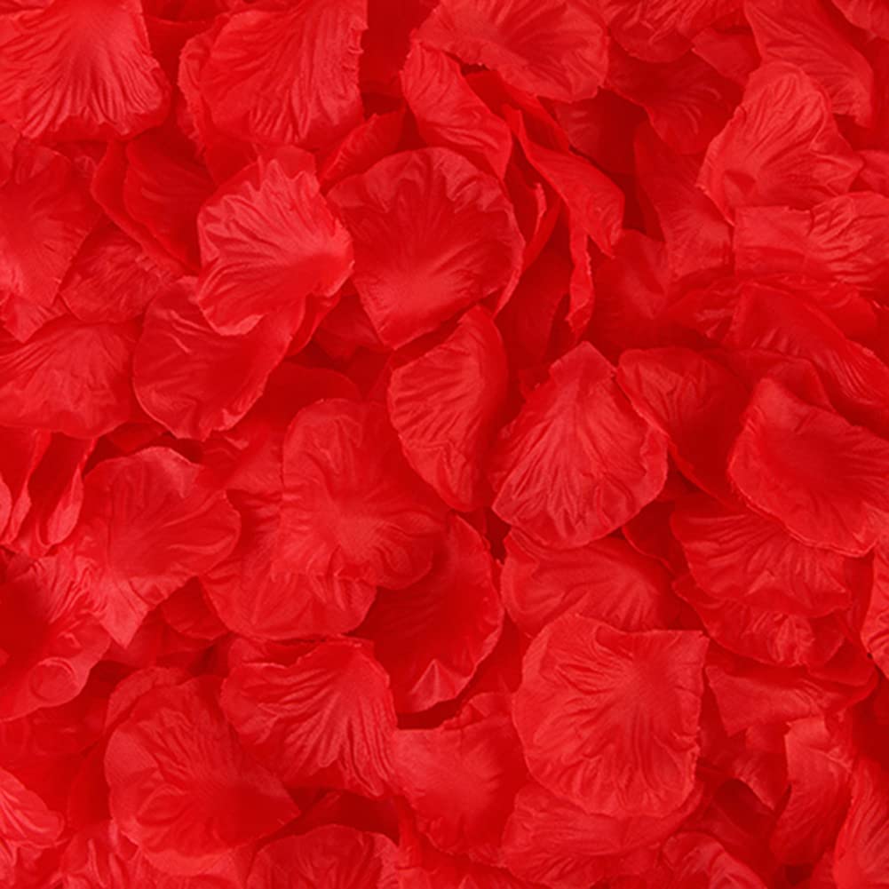 Haobase 1000Pcs Red Artificial Rose Petals for Valentines Day, Propose, Wedding, Table Scatter Decoration