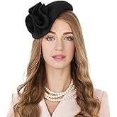 Vintage Women's Fascinators Wool Felt Pillbox Hat Ladies Hats for Church Derby Party Wedding Teardrop Hat Flower Fedoras