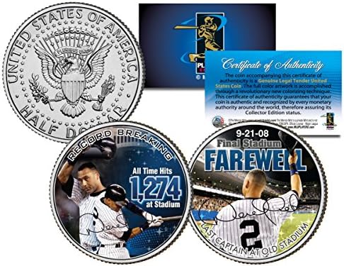 DEREK JETER * Farewell * Colorized JFK Half Dollar US 2-Coin Set - VERY FEW LEFT