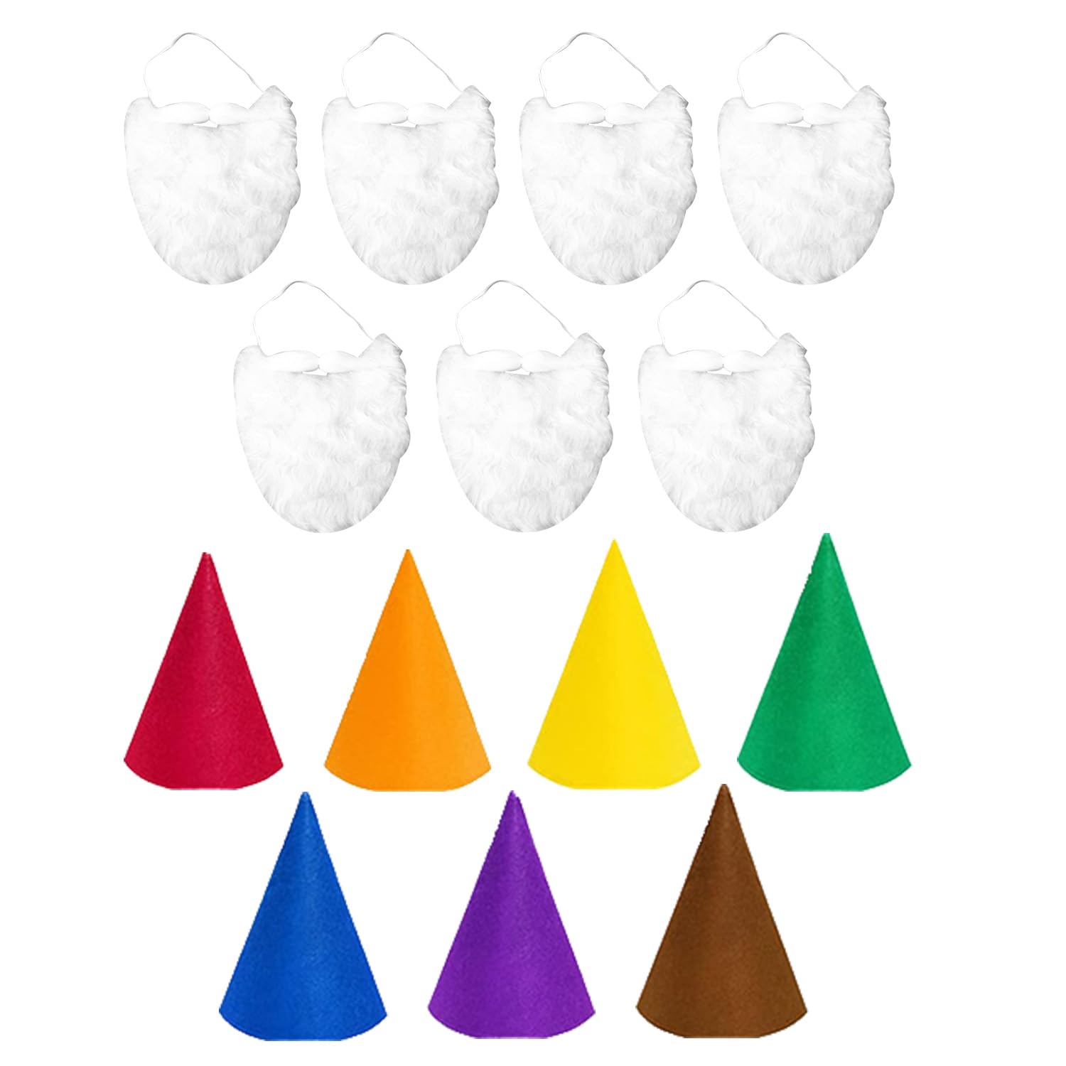 RmKbe 14pcs Gnome Costume Sets Christmas Gnome Hats Fake Beard Christmas Fairy Tale Costumes for Christmas Halloween Party