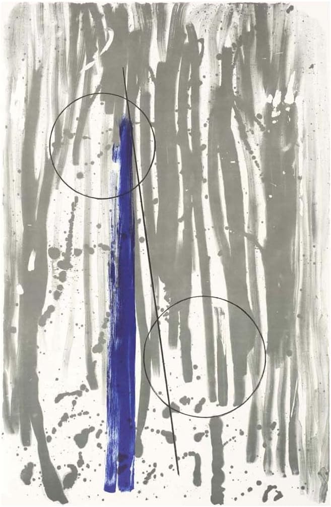 JH Lacrocon Handpainted Reproduction Two Marble Forms (Mykonos) by Barbara Hepworth - 60X90 cm (approx. 24X36 inch) Abstract Paintings Rolled Canvas Wall Art Modern Shape Drawings Lines Poster